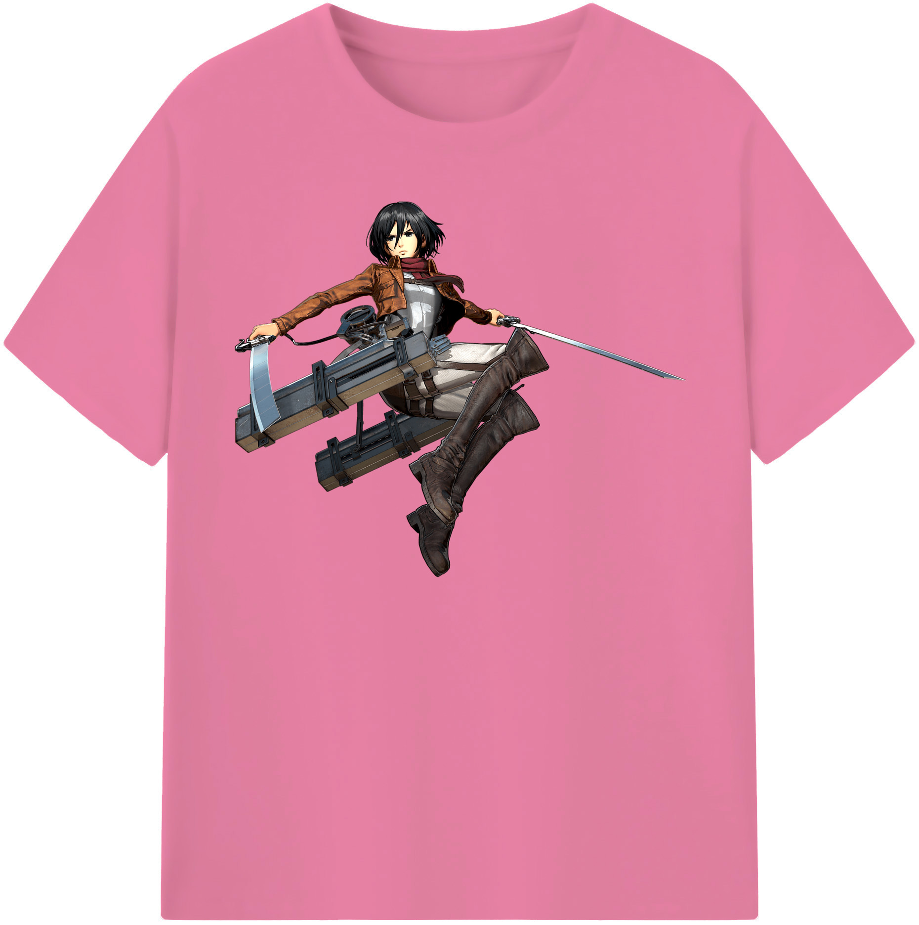 （画像用） 進撃の巨人 ミカサ·アッカーマン Attack on Titan Mikasa Ackerman 綿100％半袖Tシャツ（フロントプリント）